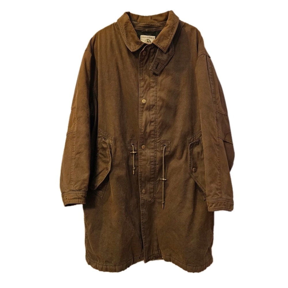 Vintage Banana Republic Travelers Safari Coat Canvas Field Jacket Brown L